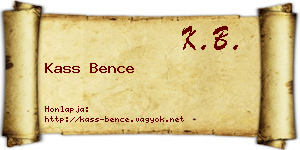 Kass Bence névjegykártya